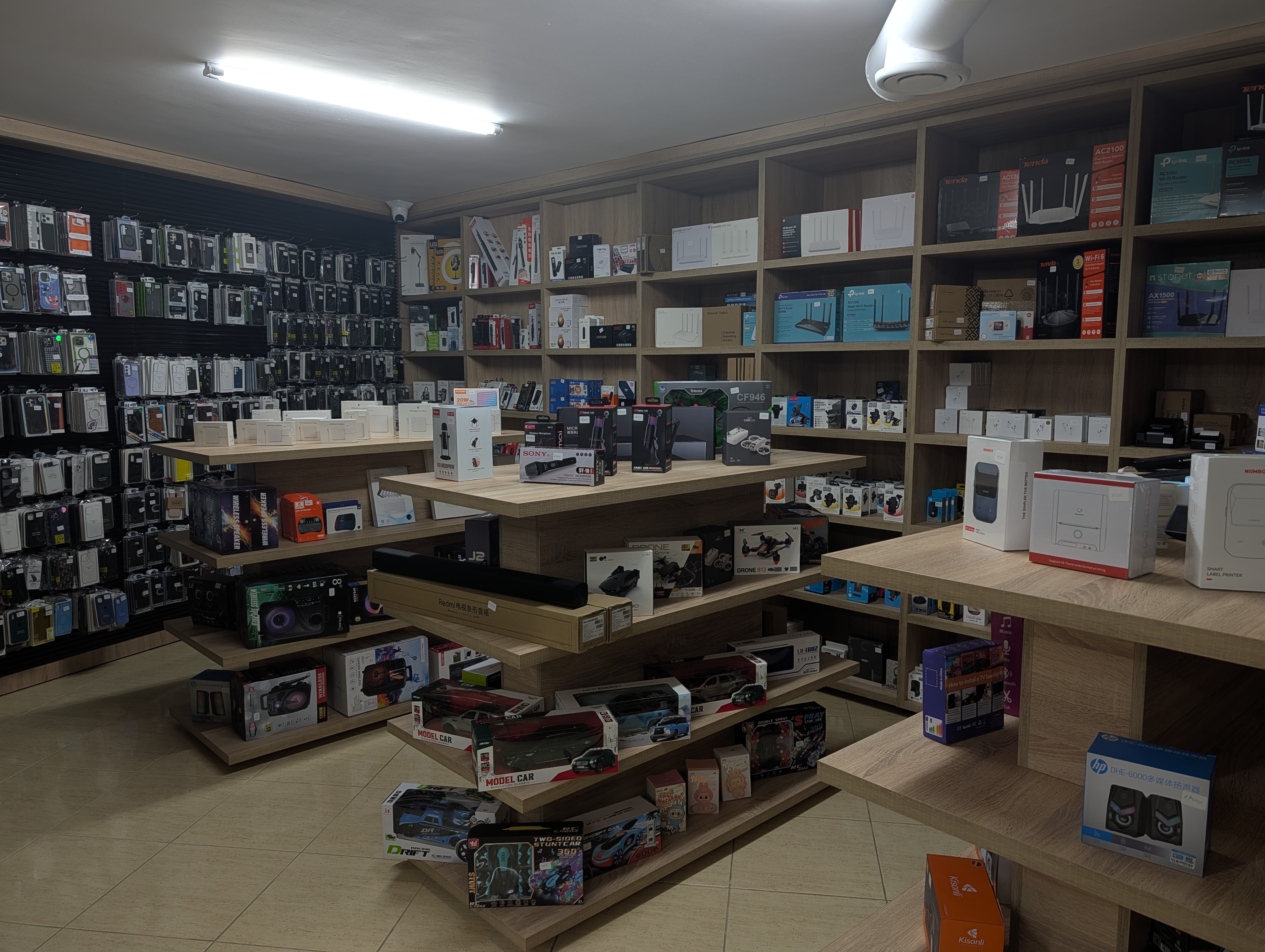 Electronics and phone accessories area at K2J Tech