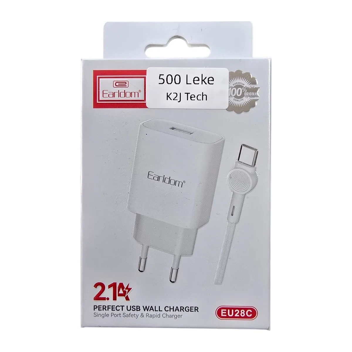 Caricabatterie Earldom EU28C 2.1A con USB-C