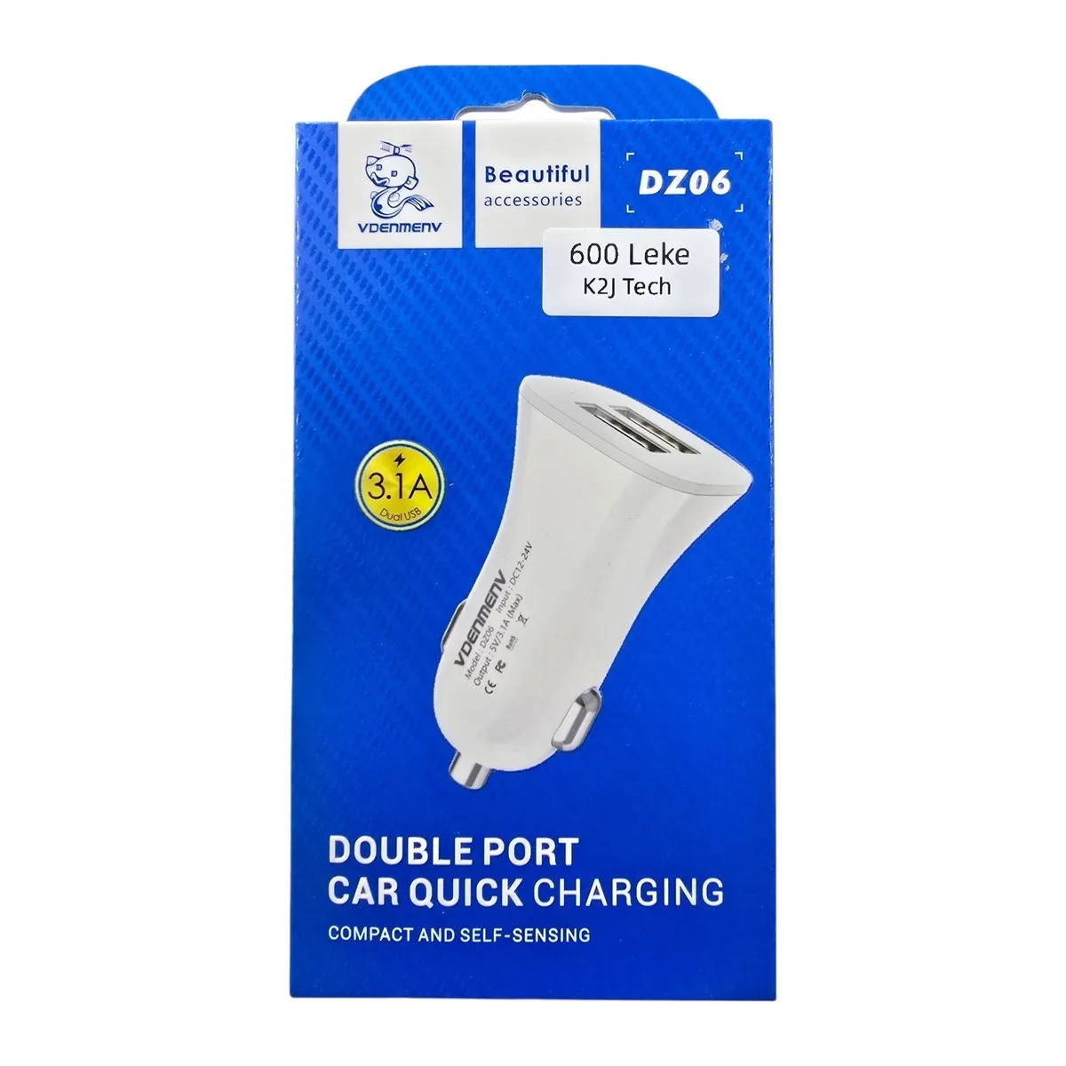Caricabatterie da auto Vdenmenv DZ06 doppia USB 3.1A