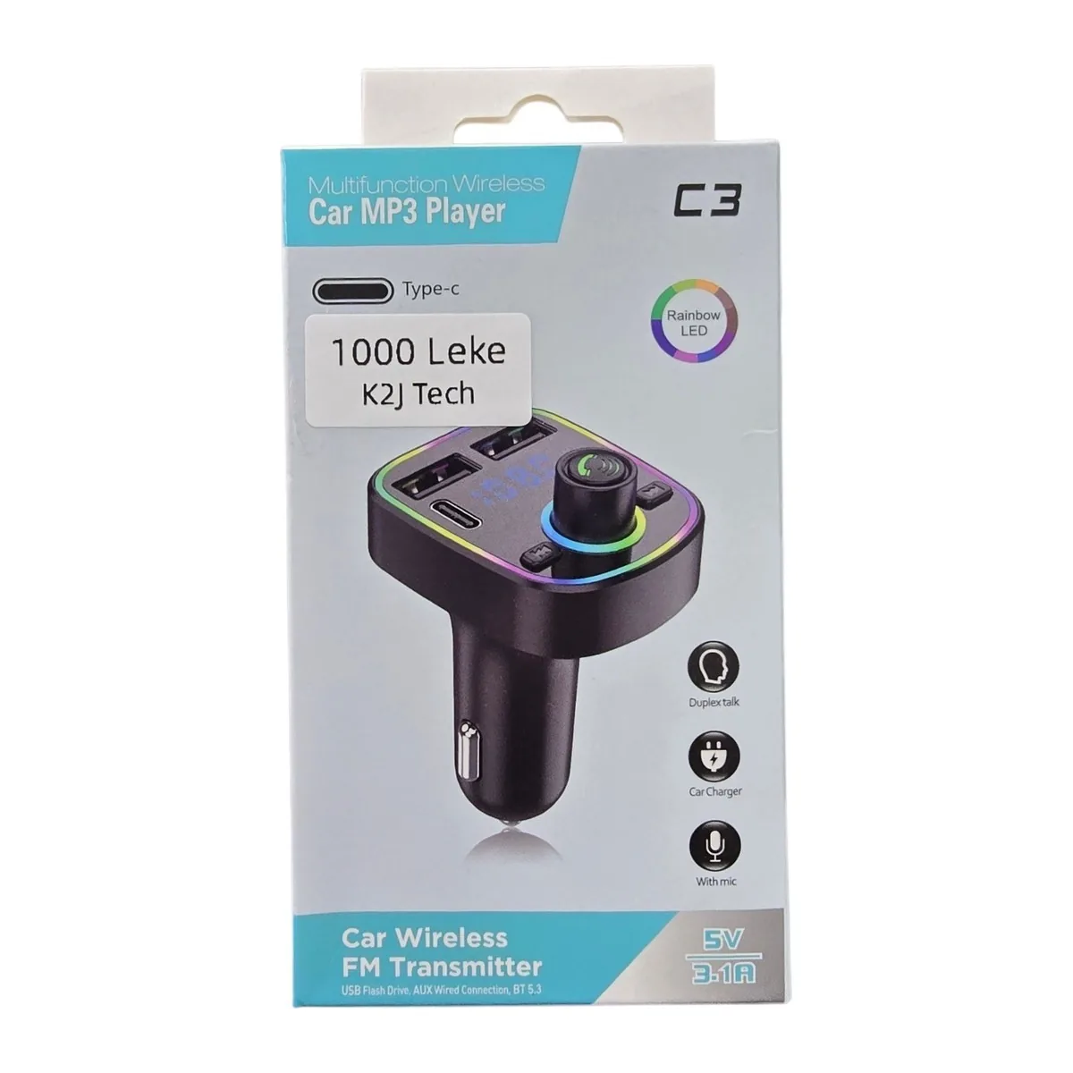 Transmetues FM për makinë C3 me Bluetooth 5.3