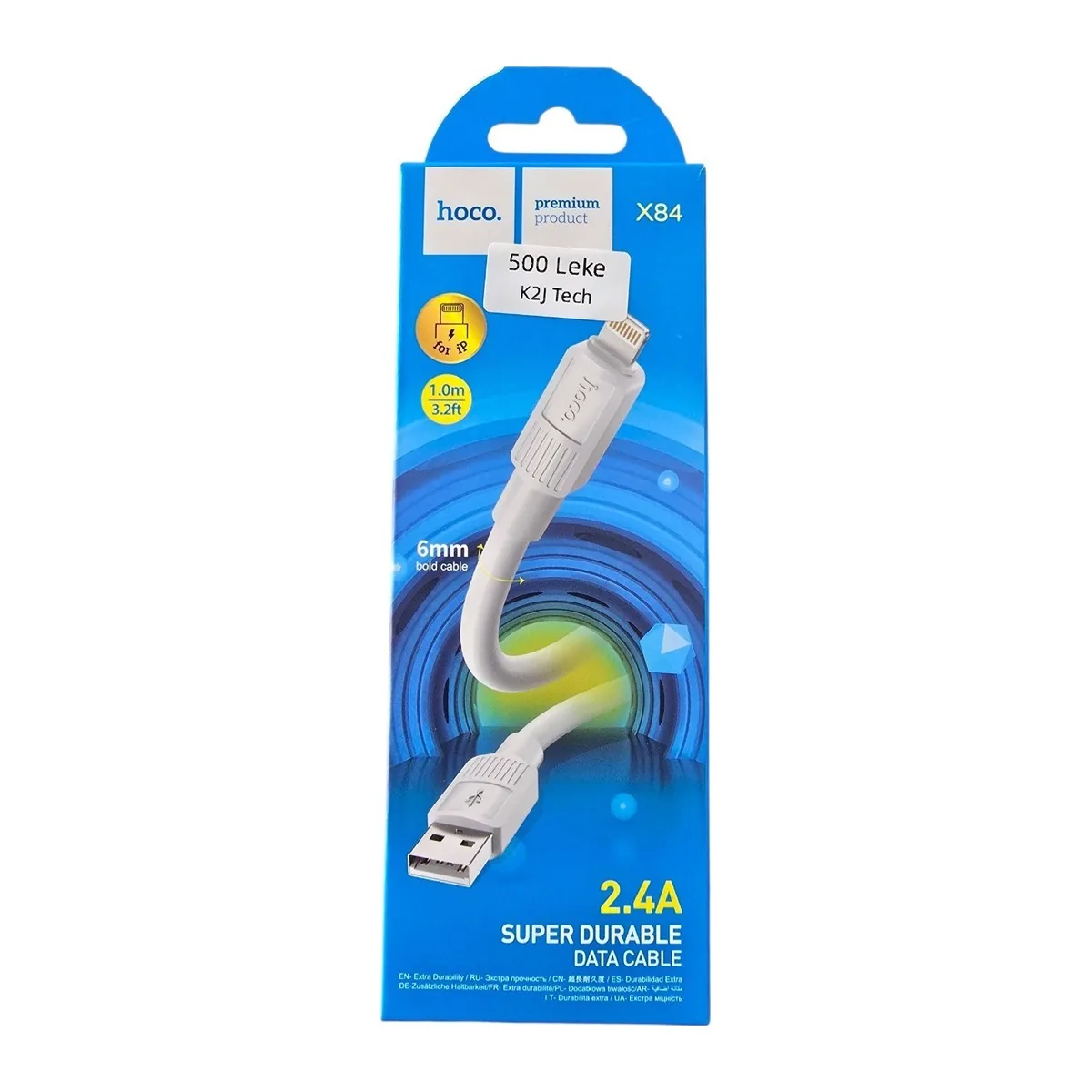 Hoco X84 USB-A to Lightning 2.4A Data Cable 1m