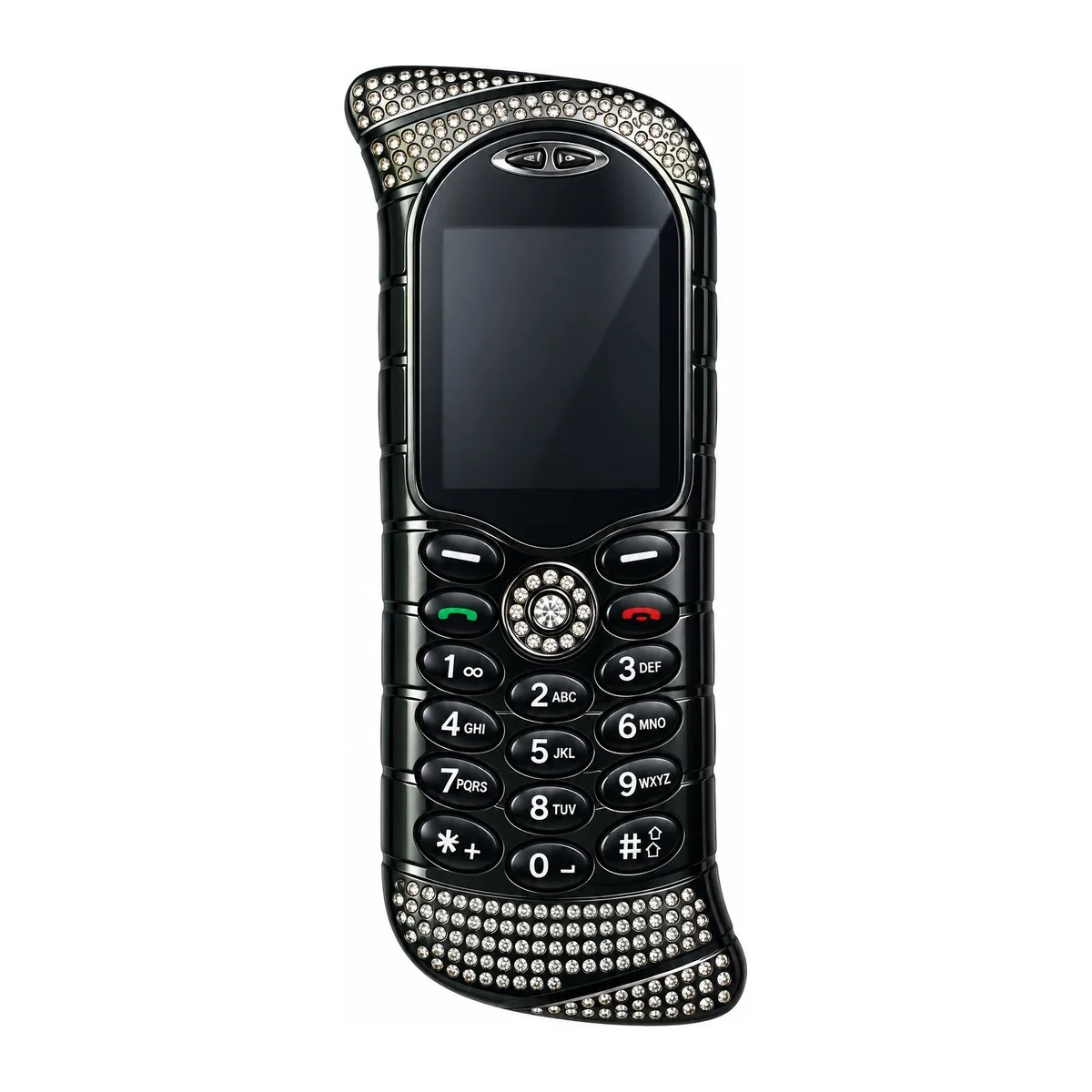 V7 Diamond Phone Black with Crystals