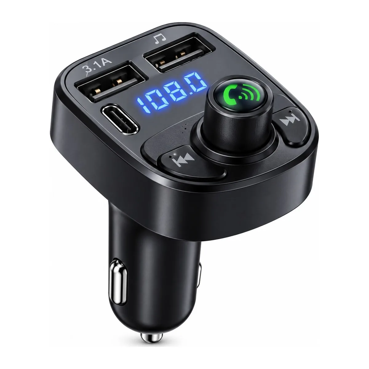 C1 Car FM Transmitter with Bluetooth 5.4 and MP3 Player